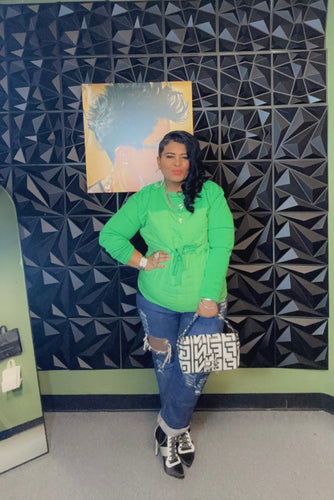 Fleece Seasons Top Green