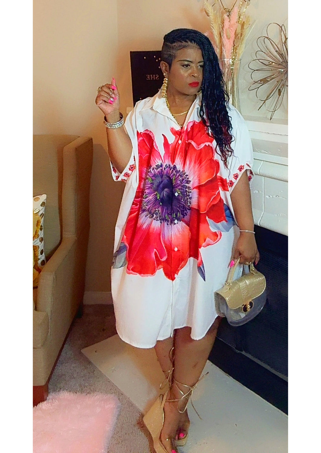 Flowers For The Lady Shirt Dress