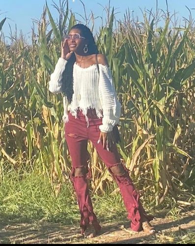 No Comparison Jean (Burgundy)